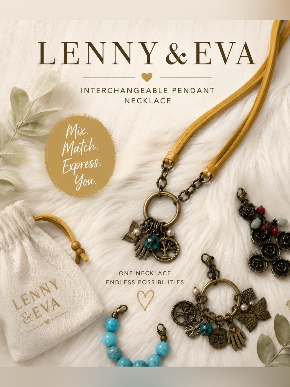 Lenny & Eva 4 pc Pendant Set RARE! - Picture 2 of 16